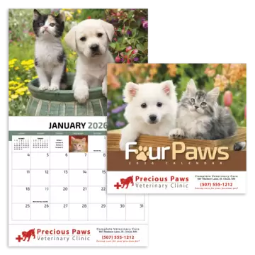 Four Paws Appointment Wall Calendar - Stapled